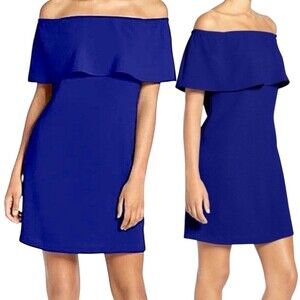 Charles Henry Off-Shoulder Ruffled Fluttery Dress